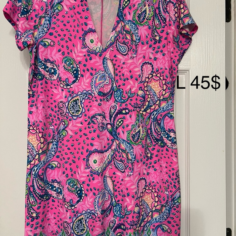 Lilly Pulitzer Pink and Blue Paisley Dress